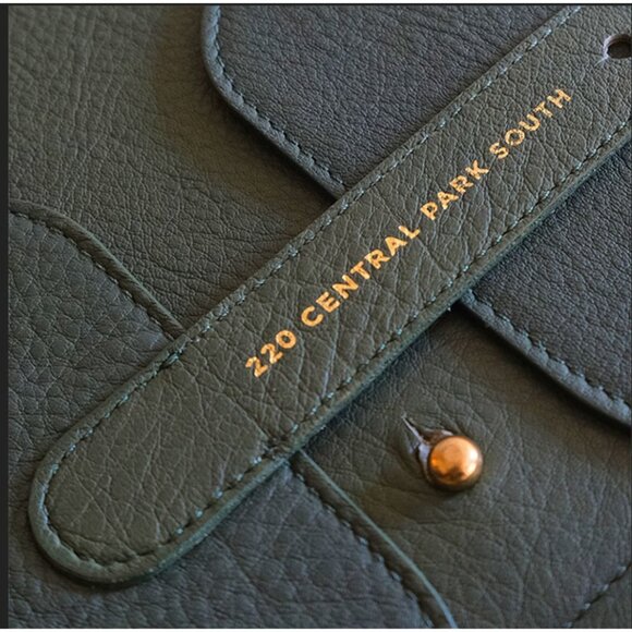 Luxury Leather Document Holder 220 Central Park South Olive Green Portfolio - Picture 2 of 6